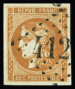 N°48 40c orange, obl GC, TTB. Signé Calves