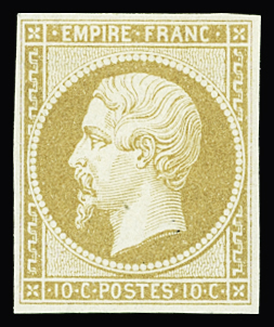 N°13B 10c brun-clair, neuf * (charnière propre), très