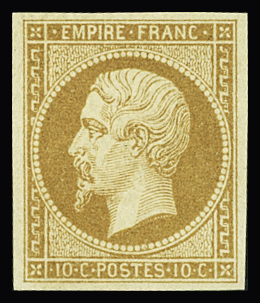 N°13Bc 10c bistre, neuf *, très frais, TTB. Signé A.Brun