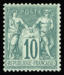 N°65 10c vert, neuf **, très frais, TB