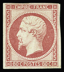 N°17B 80c rose, neuf sans gomme (regommé), TB