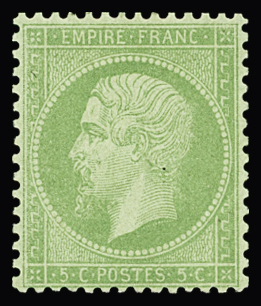 N°20 5c vert, bien centré, neuf *, TB. Signé Calves