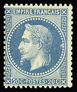 N°29B 20c bleu Type II, neuf **, très frais, TTB. Signé