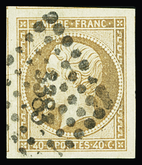 N°16 40c orange, avec 4 très belles marges et 1 voisins,