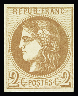 N°40B 2c brun-rouge Report 2, neuf *, TB. Signé Calves