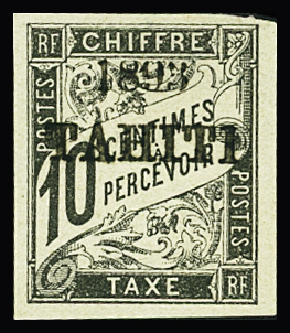 TAXE N°19 10c. noir, neuf *, TB et rare (tirage 200).