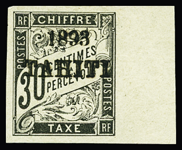 TAXE N°22 30c. noir bdf, neuf *, TB et rare (tirage