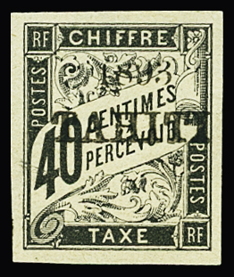 TAXE N°23 40c. noir, neuf *, TB et rare (tirage 200).