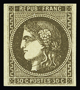 N°47 30c brun, neuf *, TB. Signé Calves