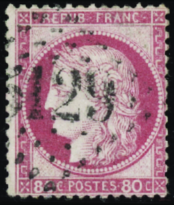 N°57 80c rose obl "5129" Port Saïd TB