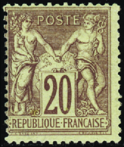 N°67 20c brun-lilas neuf * TB