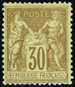 N°80 30c brun-jaune neuf * TB