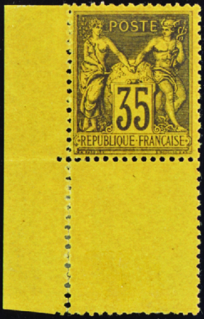 N°93 35c violet-noir sur jaune cdf neuf * TB
