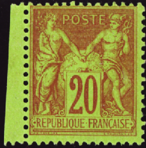 N°96 20c garance sur vert neuf ** TB