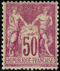 N°98 50c rose neuf * TB