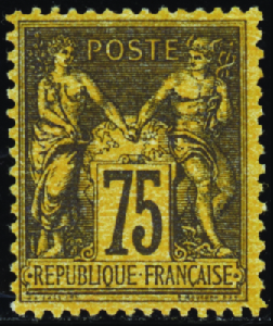 N°99 75c violet sur orange neuf * TB