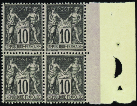 N°103 10c noir sur lilas bloc de 4 bdf neuf ** TB