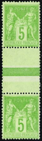 N°106a types II et I se tenant neuf ** (1ex*) TB