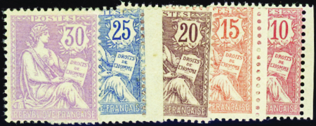 N°124/128 Mouchons 5 valeurs neuf ** TB