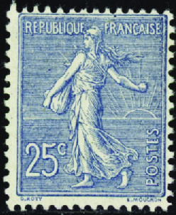 N°132 25c bleu neuf ** TB