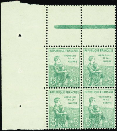 N°149 5c+5c Orphelins bloc de 4 cdf neuf ** TB