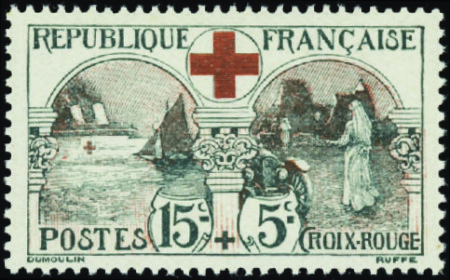 N°156 15c+5c Croix-rouge TB centré neuf ** TB