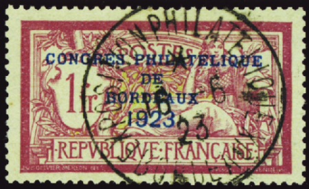 N°182 Congrès philatélique de Bordeaux TB centré o