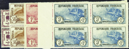 N°229/232 3ème série orphelins 4 valeurs en bloc