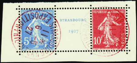 N°242A paire avec intervalle obl rouge TB