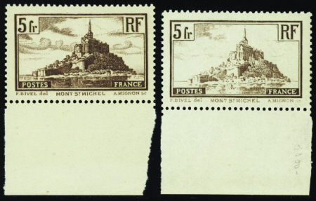 N°260 + 260a 5f Mont Saint-Michel type I et type I