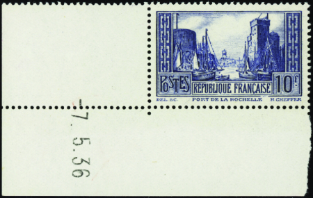 N°261 10f La Rochelle cdf daté neuf ** TB