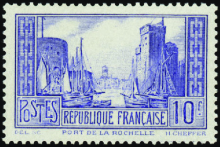 N°261b 10f La Rochelle outremer pâle neuf ** TB