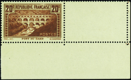 N°262 20f pont du Gard cdf neuf ** TB