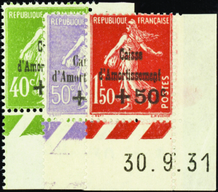 N°275/277  5ème série caisse d'amortissement 3 val