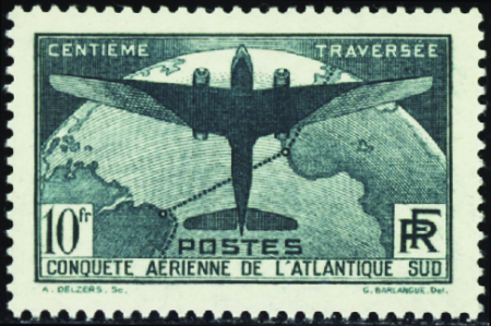 N°321 10f traversée de l'Atlantique neuf ** TB