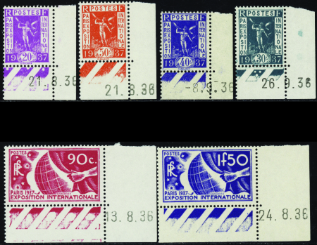 N°322/327 exposition int de Paris 6 valeurs cdf da