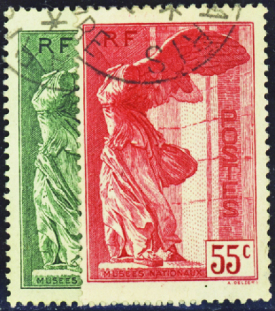 N°354/355 victoire de Samothrace 2 valeurs obl TB