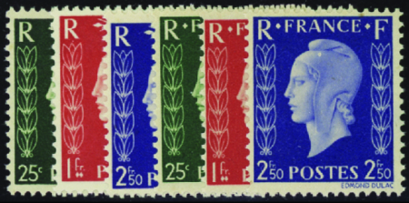 N°701A/701F série non émise 6 valeurs neuf ** TB