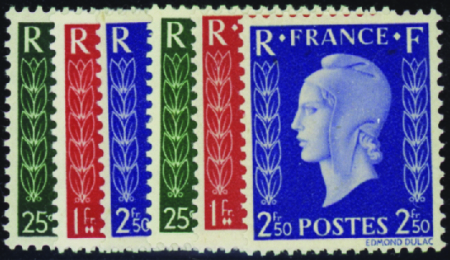 N°701A/701F série non émise 6 valeurs neuf ** TB