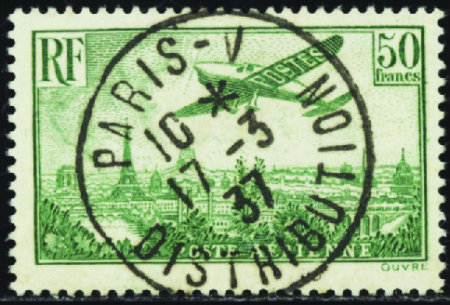 N°14 50f vert-jauneobl TB