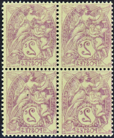 N°108 impression recto-verso bloc de 4 neuf ** TB