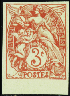 N°109d 3c Blanc non dentelé bdf neuf * TB