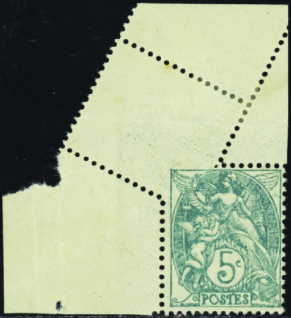 N°111 5c vert-bleu variété de piquage cdf neuf ** 