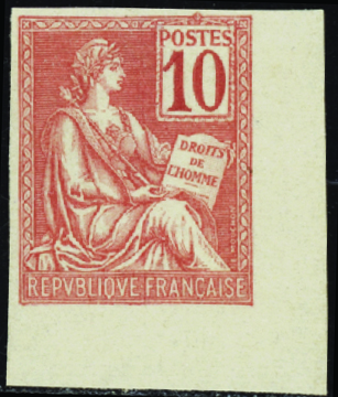 N°112 10c rouge non dentelé cdf nsg TB