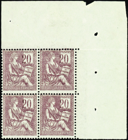 N°113a chiffres déplacés bloc de 4 cdf neuf ** TB