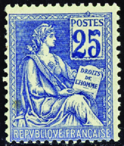 N°114 25c bleu très foncé neuf ** TB