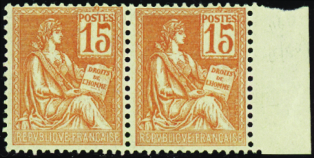 N°117a chiffre "1" touchant le cadre tenant à norm