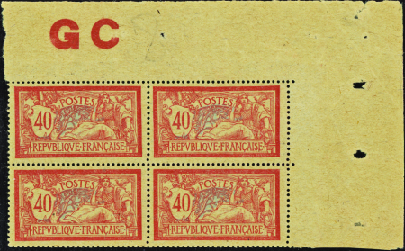 N°119d bloc de 4 cdf manchette GC (1ex*) neuf ** T