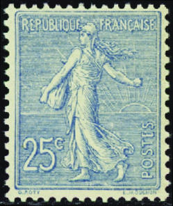N°132 25c bleu très clair neuf ** TB