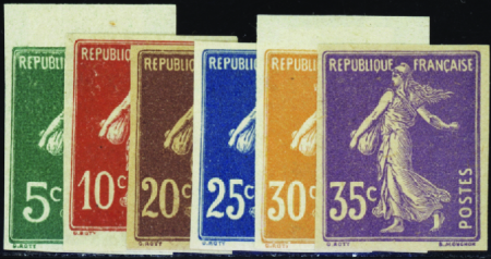 N°137/142 Semeuses 6 valeurs non dentelées neuf * 